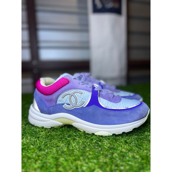 Chanel Interlocking CC Logo Nylon Sneakers | 9 Women's - Picture 1 of 8